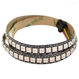 Tiras 1M 144LEDS / M HD107S RGB LED Tira de luz de píxel digital SMD Cinta flexible direccionable 5V PCB blanco No impermeable