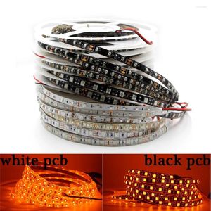 Bandes 1M / 5M LED Strip Light True Orange No Ambre Jaune Étanche 3528 SMD 60LEDS/M 120LEDS/M 12V Feu arrière de voiture Indicateur d'arrêt