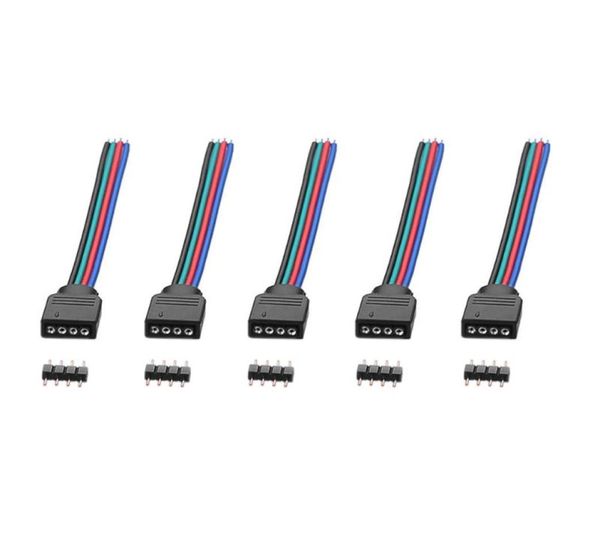 Tiras 20 PCS / SET Conectores RGB de 4 pines Cable de alambre para luces de tira LED 3528 SMD LB884864597