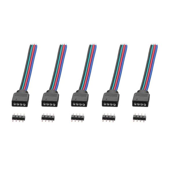 Tiras 20 PCS / SET Conectores RGB de 4 pines Cable de alambre para luces de tira LED 3528 SMD LB888142473