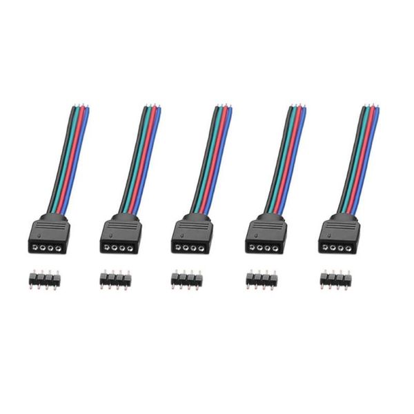 Tiras 20 PCS / Set Conectores RGB de 4 pines Cable de alambre para luces de tira LED 3528 SMD LB88253L