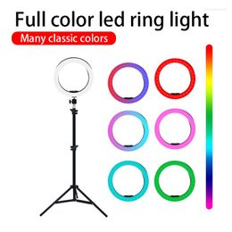 Strips 27 cm LED selfie ring vul lichtcamera kleurrijke videostudio fotograferen / make -up neewer dimable