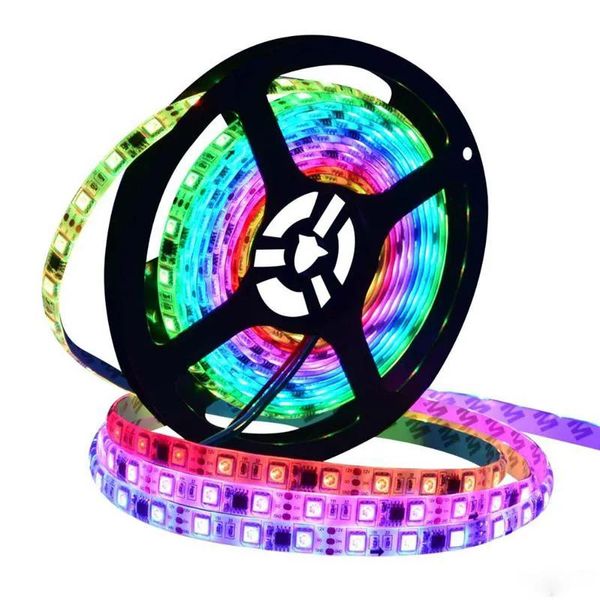 Brouilles 30/60 LEDS / M 2811 Pixels Programmables Individual adressable LED Digital Strip Light WS2811 5050 RVB 12V Black LED Tape