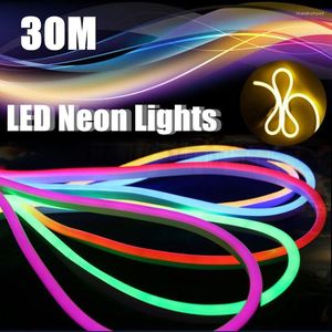 Strips 30m LED Neon Strip Licht 2835 Flexibel touw Waterdichte IP67 met US Plug voeding 110V