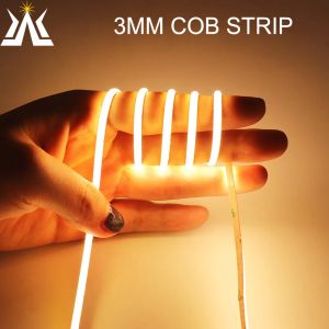 Strips 3 mm Ultra dunne FOB COB LED Strip Licht 12V Super fijne lineaire lineaire flexibele ledbar lint tape voor kamer decor lichten huis nachtlampje