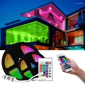 Strips 5M 10M 15M 20M Led Strip Lights RGB Waterproof /No-Waterproof Bluetooth Flexible Ribbon Tape Diode Decoration For Wall Bedroom