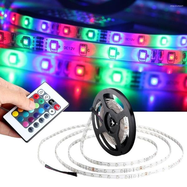 Bandes 5m 300 LED bande lumineuse SMD 2835 3528 RVB chaîne bande lampe étanche flexible IR télécommande blanc rouge bleu ruban