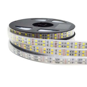 Strips 5m Dubbele Rij RGB LED Strip Waterdicht 120LEDs m Witte PCB RGBW RGBWW Warm Licht DC 12V 24V IP30 IP672872