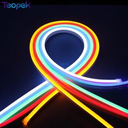 Stroken 5 M Flex Neon Light SMD2835 120LEDS / M LED-verlichting 6 * 12mm Kleur Oppervlakte Jurk Strip Touw Waterdicht