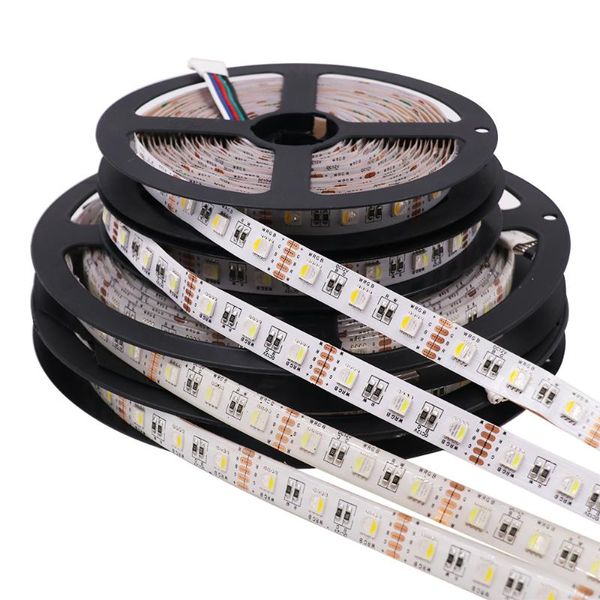 Bandes 5 m/lot LED bande Diode corde DC12V 24 V SMD Flexible étanche 60 LED s/m bande lumineuse RGB RGBW RGBWW ruban éclairage LED LED