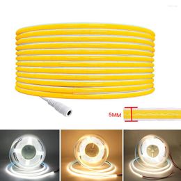 Bandes 5MM DC 12V 24V Soft COB LED Bande Éclairage 384 LED Ruban Ruban Haute Densité Flexible FOB Barre Lumineuse RA90 Corde Pour La Décoration