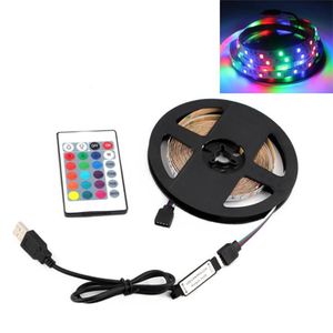 Bandes 5V LED Strip Lights RGB PC SMD2835 1M 2M 3M 4M 5M USB Contrôle infrarouge Flexible Lampe Diode TV Décoratif pour Rooms187I