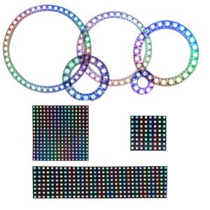 Strips 8x8 16x16 8x32 LED -matrix Flexibel scherm Digitaal paneel RGB WS2812 Pixels Ring afzonderlijk Adresable DC5vled Striped