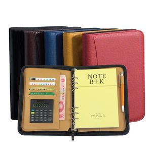 Strimes A6 / A5 / B5 Diary Notebook and Journal with Calculator Binder note note Book Business Manager Folder Padfolio Zipper Sac Handbook