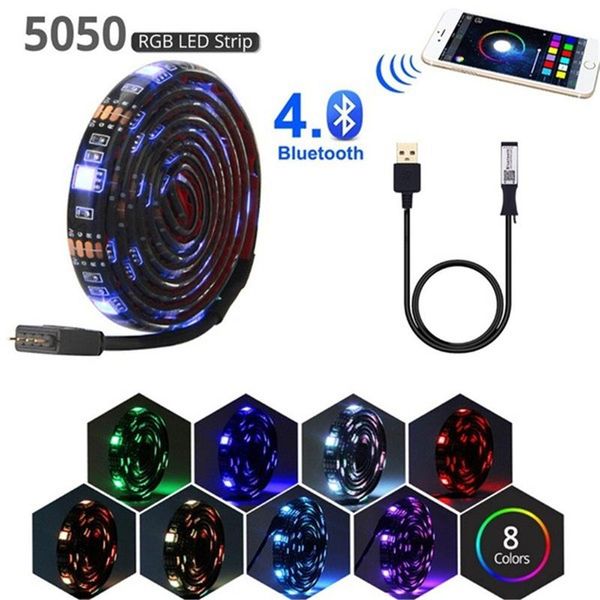 Bandes Auto LED Bande d'atmosphère RVB Lumière intérieure Lampe de pied décorative avec télécommande sans fil USB Contrôle de la musique Plusieurs modes pour CarLED St