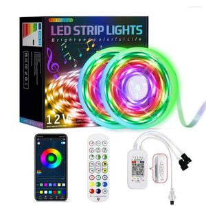 Strips Bluetooth Fita LED Strip RGB -lichten voor kamer Mural Chambre Flexibel Lint Light Luz LED's BANDE APP MUZIEK CONTROLLER