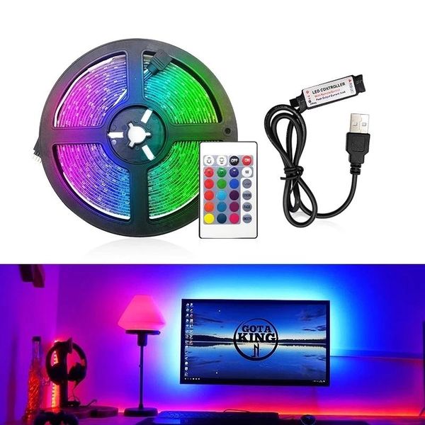 Bandes Bluetooth IR Led RGB lumières SMD2835 bande réfléchissante Diode lanternes ruban TV rétro-éclairage fête chambre mur DecorLED