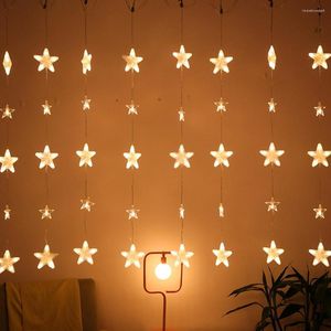 Bandes de noël LED étoiles guirlandes lumineuses à cinq branches fée lumière 8 Modes d'éclairage Festival vacances guirlande décor à la maison