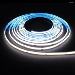 Strips COB LED Strip Hoge dichtheid 12V 24V DC 528 LED 384LED Flexibele bandverlichting Dimbare lineaire lichten met connectorplug