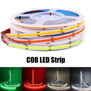 Strips Cob LED Strip Licht DC12V 24V Hoge dichtheid Flexibel 300/308/384/528 LED's/M Lineair Ribbon Red Green Blue