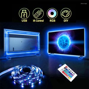 Strips Kleur RGB -lichten Strip 2835 DC5V Achtergrond voor tv/PC USB -aangedreven LED -kamer met externe muur slaapkamer Flexibele diode