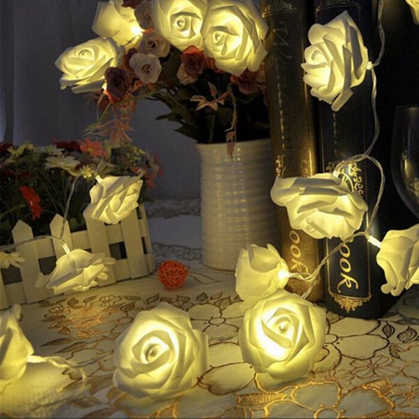 Bandes Coloré LED Rose Guirlandes Guirlande Fleur Artificielle Bouquet Lampe Pour Mariage Intérieur Noël Saint Valentin Décor LED Stri