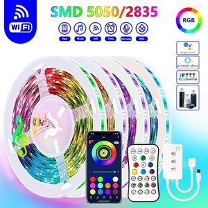 Bandes DC 12V LED bande lumineuse 5M-30M RGB 2835 Bluetooth musique lumières bande flexible Wifi ruban de contrôle pour chambre