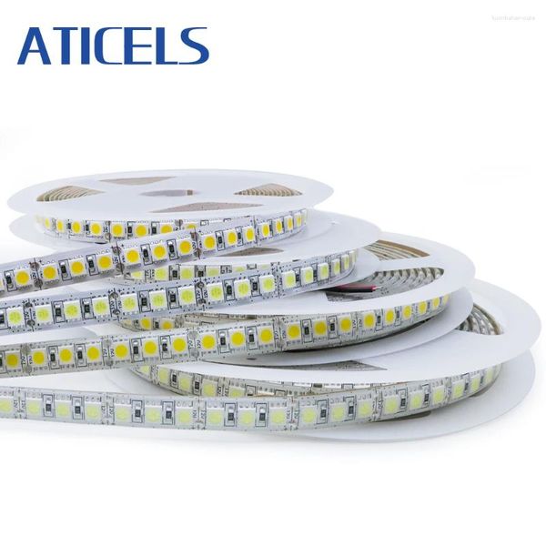 Bandes DC12V LED bande SMD 120LEDs/m 5M 600LEDs ruban flexible super lumineux blanc/chaud RVB