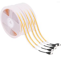 Strips DC5V USB Power LED COB Strip Dimable Flexibele tape 320leds Hoge dichtheid Lineair licht FOB Lichten Touw voor thuisslaapkamer Deco