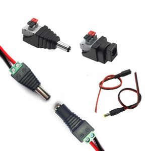 Strips LED 5,5x2.1 plug DC mannelijke vrouwelijke kabeldraadaansluiting connector adaptergereedschapvrij 3528 enkele kleurstrookluchtstip