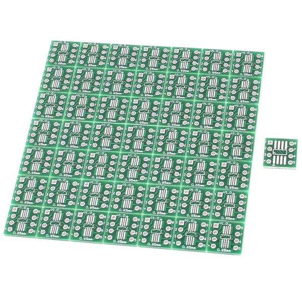 Bandes LED 50 pièces SOP8 SSOP8 TSSOP8 SMD à DIP8 adaptateur 0.65/1.27mm PCB BoardLED