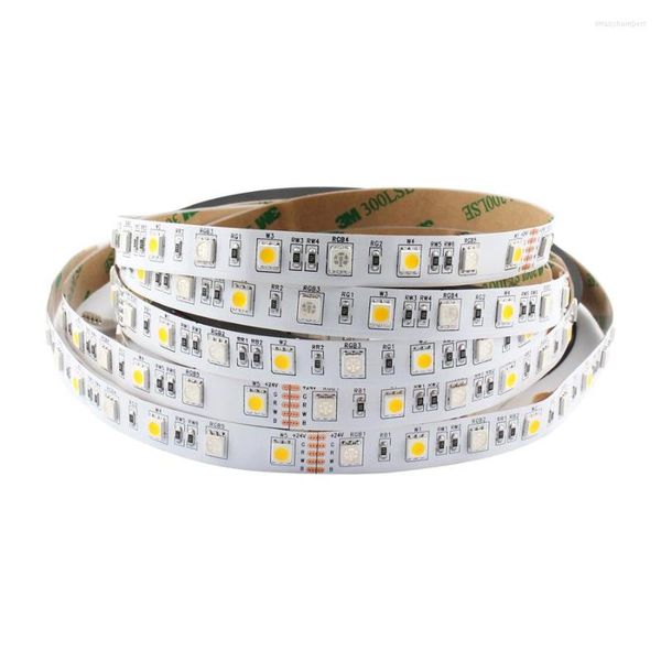 Tiras de luces LED, 12V, 24V, RGB, RGBW, RGBWW, PC, SMD, 60Led/s, 5 M, 12, 24 V, luces de voltios, lámpara impermeable, cinta, retroiluminación de TV