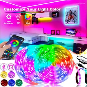 Strips LED Light Strip RGB Flexibel 2835 Sticky Lamp Bluetooth App Control Home Interieur Decoratie TV -achtergrondverlichting Nacht