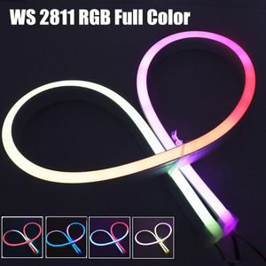 Strips LED Neon Strip Waterdicht DC12V WS2811 IC Full Color Light DC 5V SK6812 Bord Tope Tape Lamp Lightsled Sloed