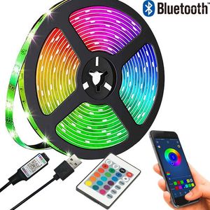 Bandes LED Bande Lampes Luces USB Bluetooth Contrôle RVB SMD2835 DC5V Lampe Bande Diode Décoration De Noël TV Fond Éclairage