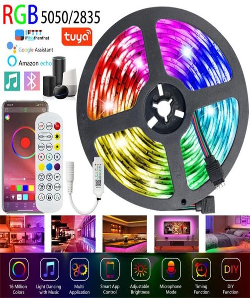 Bandes LED bande lumières Bluetooth WiFi RGB SMD Fita pour la décoration de la chambre de fête Compatible avec Alexa contrôle De Google Tira Luces9864053
