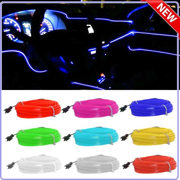 Tiras LED Luces de tira Iluminación interior del automóvil flexible RGB Garland Cable de alambre Línea de tubo Luz de neón con controlador de unidad de cigarrillo LED