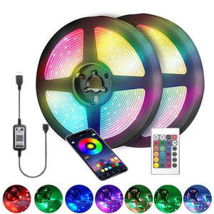 Strips LED Wall Room Decoratie USB RGB Tape Strip 5V Sound Party Lights Christmas Bar Lighting Outdoor Indoor Garland Gordijn Lampled