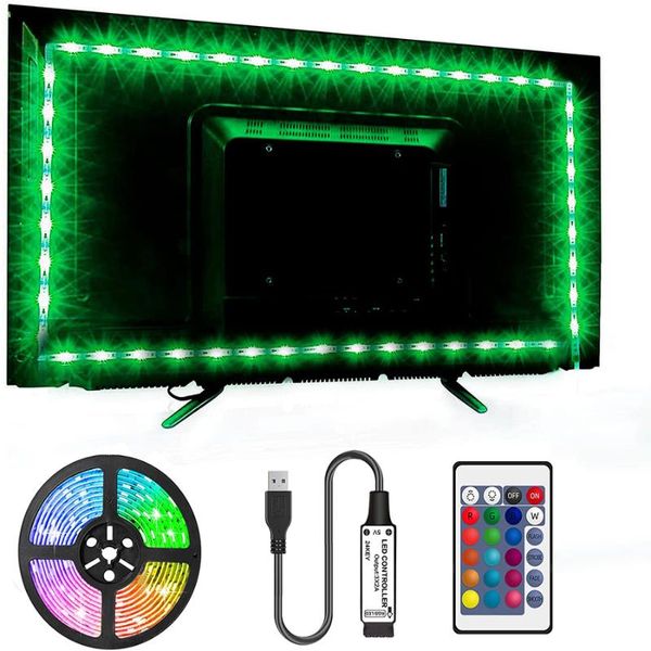 Tiras de luces para Bedroo Tira de luces que cambian de color Control remoto de la aplicación Nd con sincronización de música Flexible RGB TV RoomLEDLED LEDLED LED