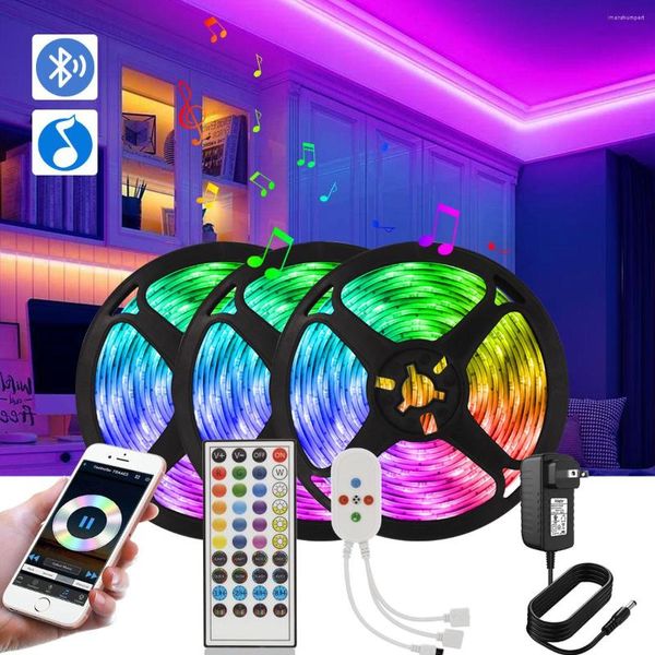 Bandes de synchronisation musicale RGB, bande LED intelligente à couleur changeante, 12V SMD 2835, bande néon, Diode, Bluetooth, lumières de contrôle pour la décoration de la pièce