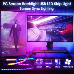 Strimes PC Screen rétro-éclairage USB LED LED LUMIÈRE D'ORDIOR COULOR COULEUR SYNC SYNC SYNC DIY LUMINE