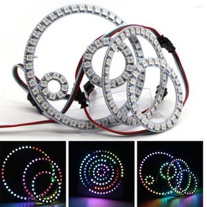 Bandes cercle rond matrice DC 5V WS2812B anneau de pixels adressable individuellement 8-45 LED intégré IC RGB LED Module bande lumineuse