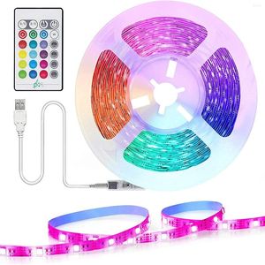 Strips LED LED LED LIGHT PARA TV 16.4 pies Control remoto Control remoto 16 millones de colores Bruviales RGB Luces Desk Gaming USB