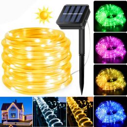 Strips Solar Corde Strip Light Fairy String Garden Christmas Decoration Garland Noël Solar Rope String Light Fairy Strip 32m / 22m / 12m / 7m