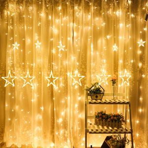 Bandes étoiles suspendus rideaux lumières chaîne maison fête mariage décor glaçon guirlande lampe veilleuse livraison directe LED LED