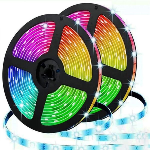 Tiras de tira 12V 24V Cinta SMD 60LEDs m LEDstrip Light Flexible DC 5 M 12 24 V Voltios Lámpara impermeable Cinta TV Retroiluminación LED276F