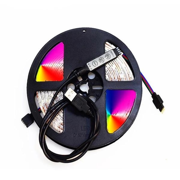 Bandes Bande Lumineuse RGB 2835 Flexible Lampe Bande Diode USB Câble 3Key Contrôle DC 5V Led Lumières Pour Chambre Écran TV Fond LightingLED