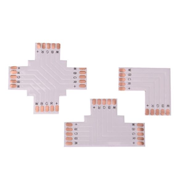 Bandes Bande Lumières Connecteur 10 Pcs 4 Broches 8mm 10mm Carte PCB À Pas De Soudure Boucle Facile SMD 2835 RGB LED LEDLED