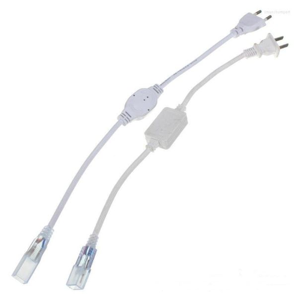 Bandes adaptateur secteur universel alimentation chargeur adaptateur connecteur pour haute tension 220 v 3528 3014 LED bande lumières accessoire prise ue