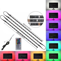 Bandes USB LED Strip Light TV Background éclairage du kit d'éclairage étanche IP30 IP65 5V 2x50cm 2x100cm 4x50cm